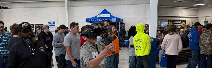Manufacturing students at trade show